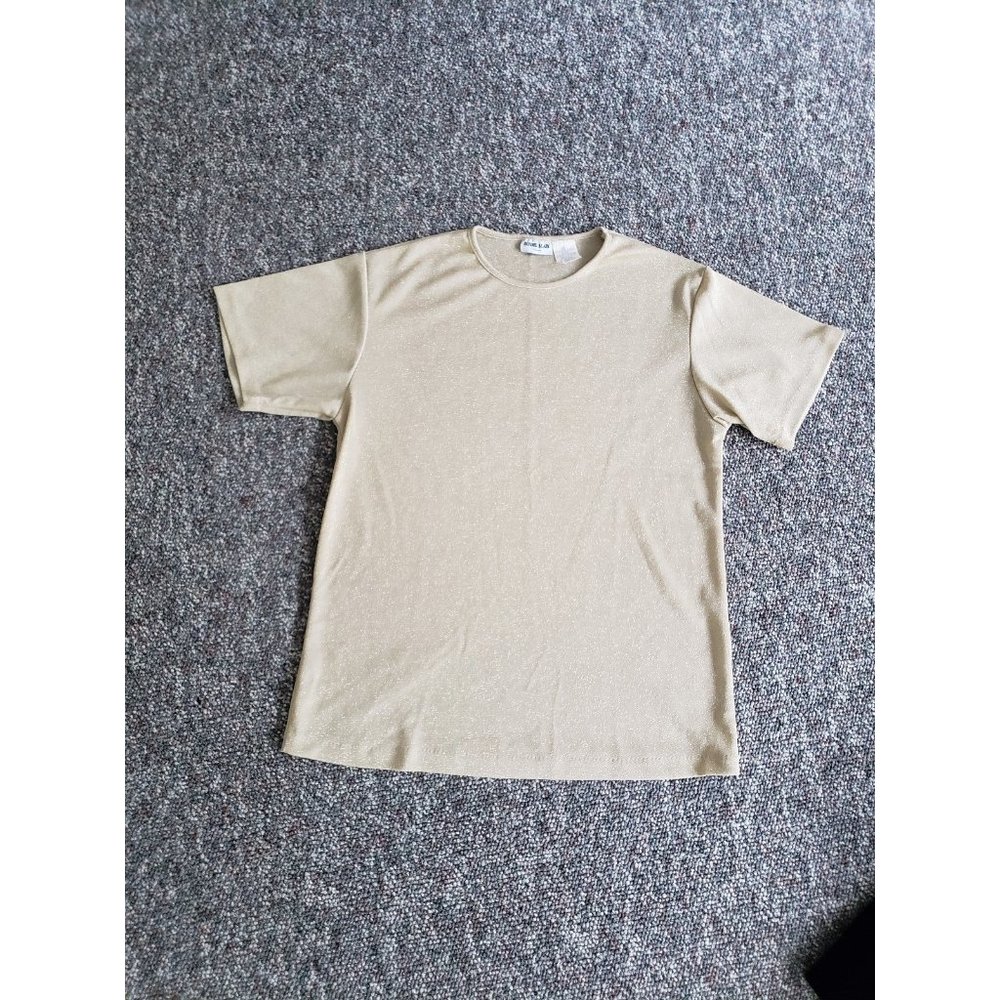 90s/Y2K Gold Sparkly Tee